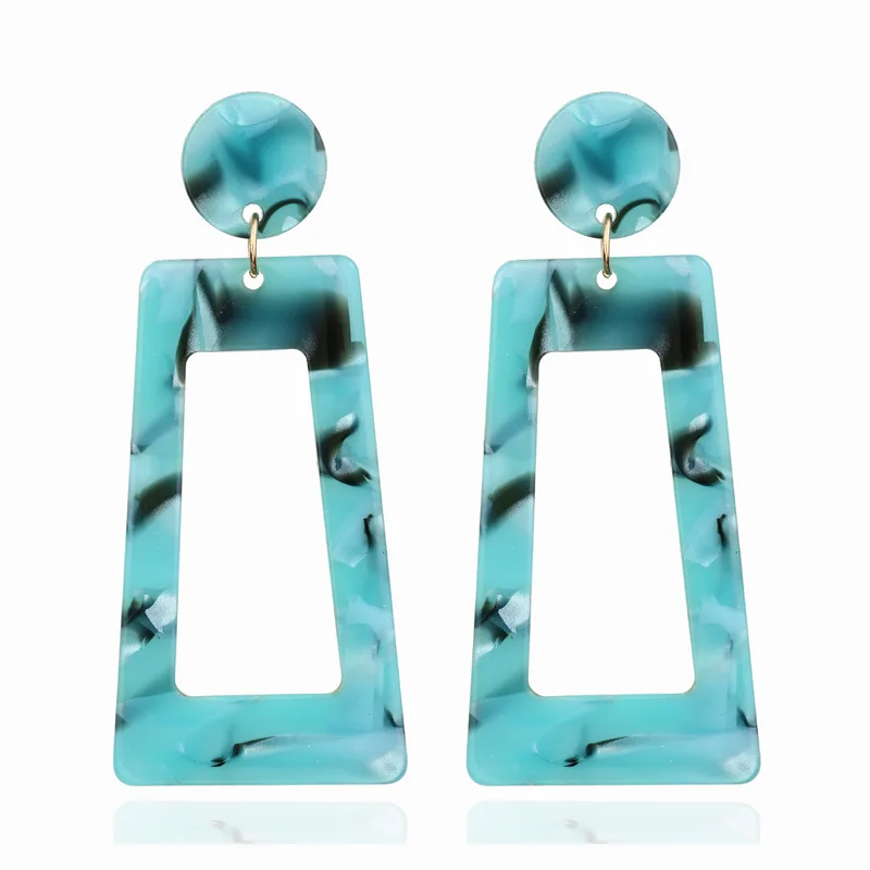 Acrylic Earrings 2020 Big Statement Earrings For Women Resin Oval Square Geometric Earrings Bohemian Jewelry Gift