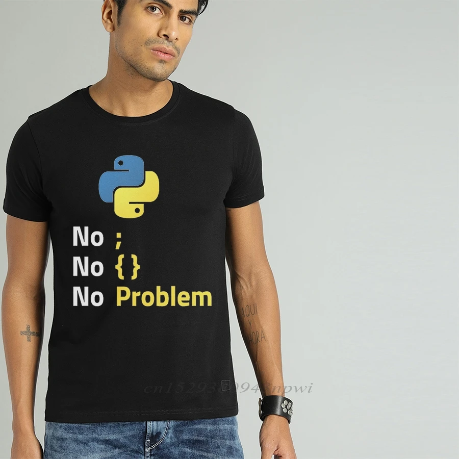 Computer Programming Language Python T Shirt Design For Code Programmer Homme Tee Shirt Crewneck Camiseta