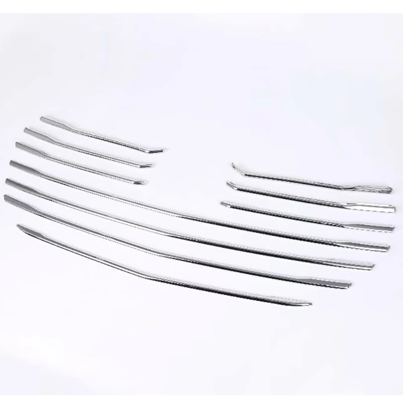 10pcs For Mazda CX-3 CX3 2016 2017 2018  Car Front Grille Cover Trim Molding Chrome ABS Insert Bonnet Garnish Protector Sticker