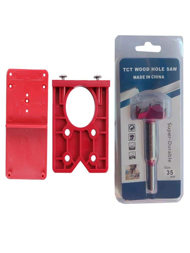 1 Sets Pink 35mm/40MM Hinge Drilling Woodworking Tool Guide Hinge Hole Drill Bit Guide Locator Hole Opener  Door Cabinet Tool