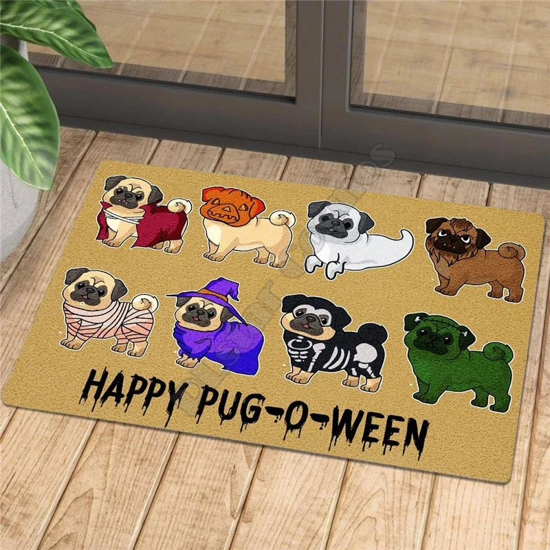 TRICK OR TREAT BRUSH YOUR TEETH HALLOWEEN DOOR MAT 3D Printied Indoor Doormat Non Slip Door Floor Decor Porch Doormat