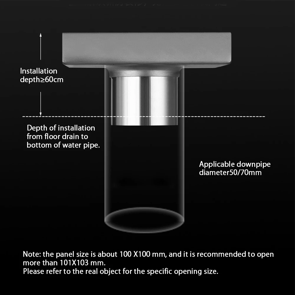 Imagem -04 - Invisible Square Floor Drain para Banheiro Waste Filter Anti-odor Shower Drain Filtro Acessórios de Cozinha 10 cm 11 cm 12 cm 15cm