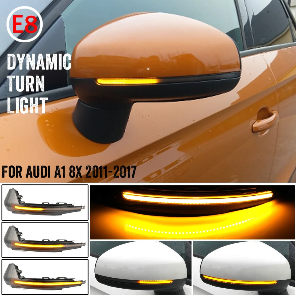 Car LED Dynamic Turn Signal Light For Audi A1 8X 2011 2012 2013 2014 2015 2016 2017 Side Wing Mirror Flasher Indicator Blinker