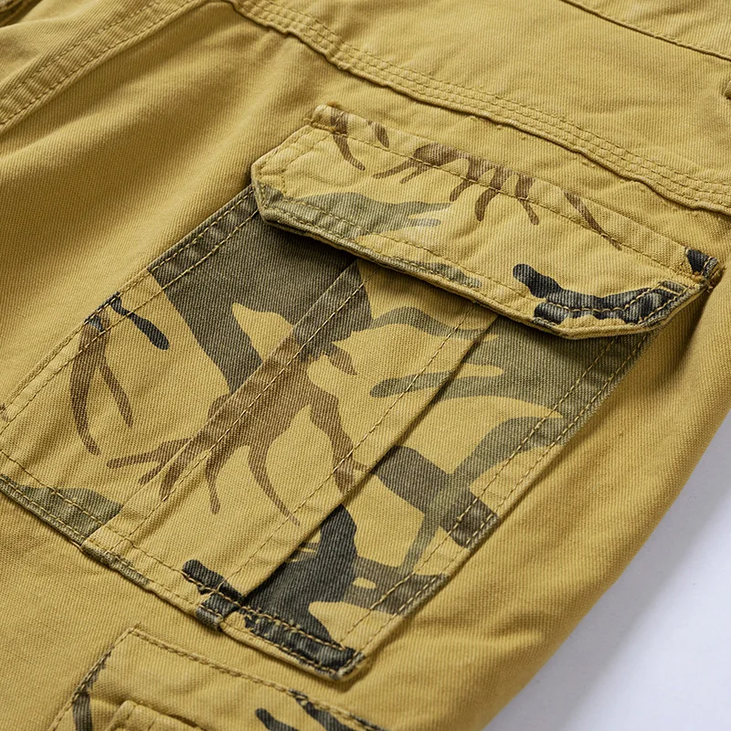 2024 Summer New Camouflage Tactical Cargo Shorts Men Khaki Jogger Military Cargo Shorts Men Cotton Casual Loose Men Shorts