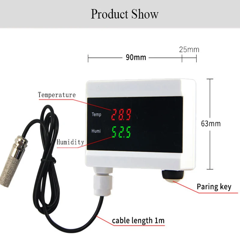 Tuya WIFI Temperature Thermometer Humidity Hygrometer Detector Alarm Sensor Smart Life App home thermostat Controller