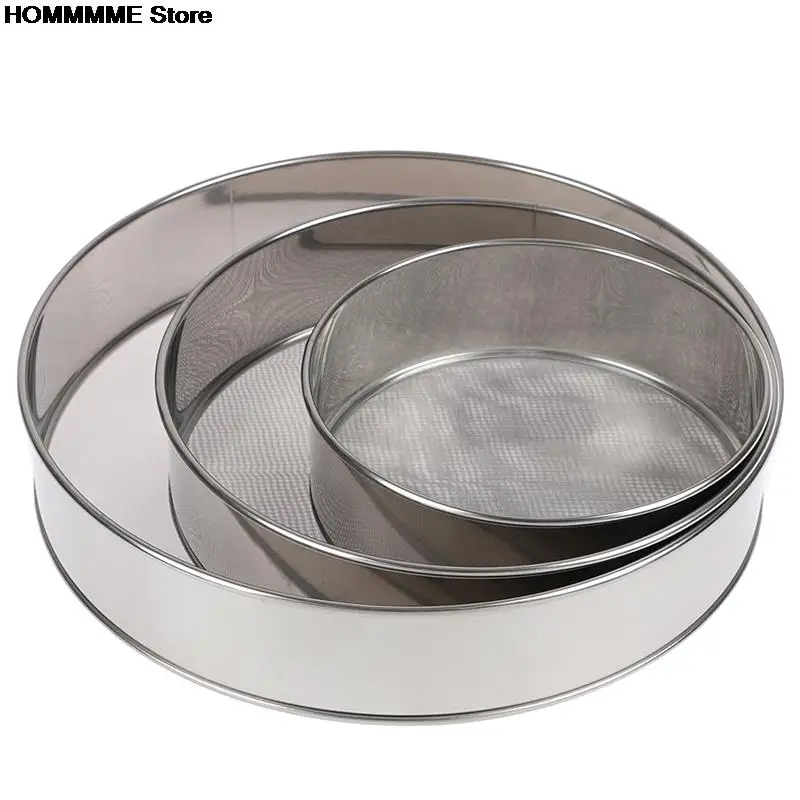 Tamiz de harina de malla fina profesional, tamiz redondo de acero inoxidable, lo mejor para cocina, té para hornear