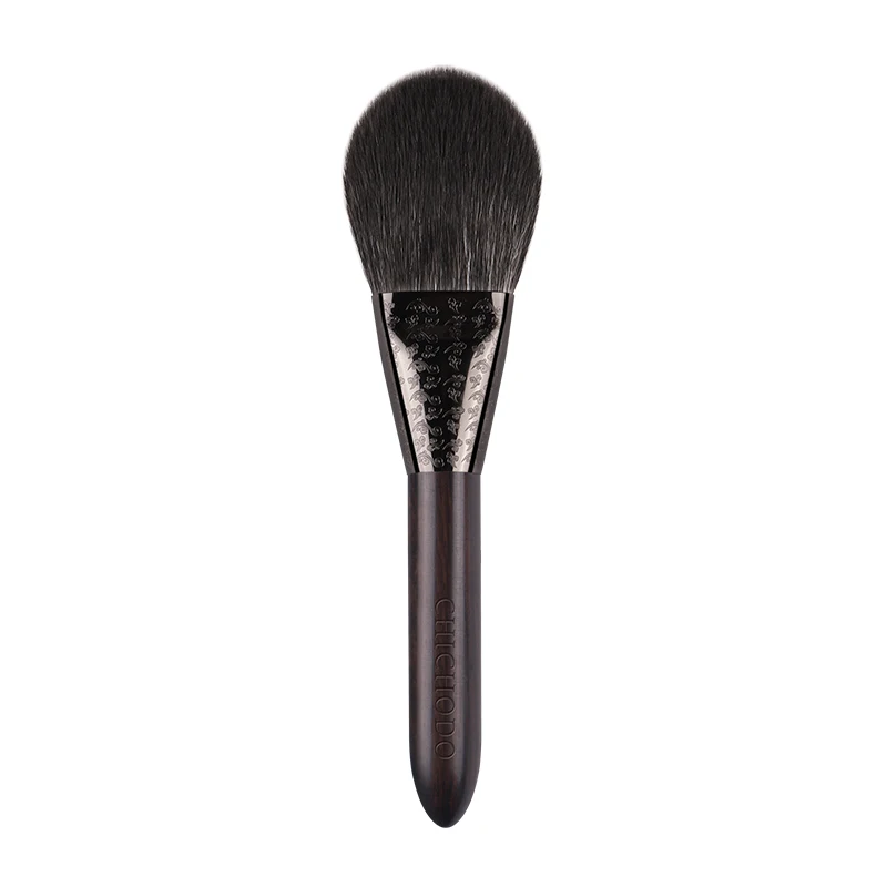 CHICHODO Makeup Brush-Luxurious Carved Ebony Natural Hair Brushes Series-Fox&Gray Rat&Goat Hair Powder Brush-Cosmetic Tools-F102