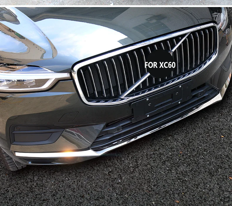 Chrom-Dekoration für Volvo XC60 2018 2019 2020 2021 Frontstoßstange Glanzstreifen Netz Frontlippe Antikollisions-Dekorationsaufkleber – Detail 2