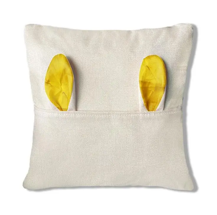 De Bolsillo Funda De Almohada De Lino De Almohada De Transferencia Trmica Bolsillo Pillowcovers Con Orejas Al Por Mayor Cojn