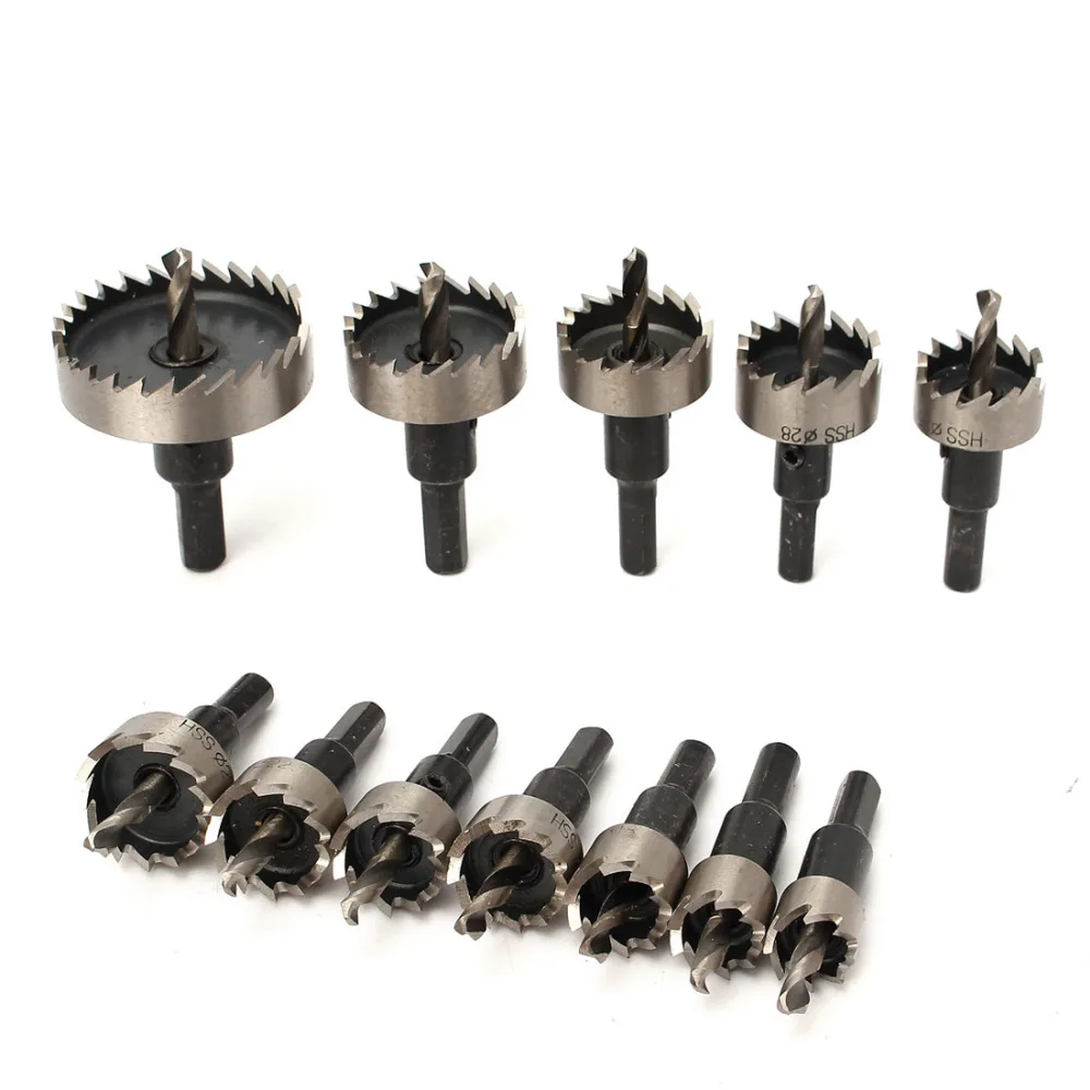 

12pcs! 15-50mm HSS Drill Bit Set Holesaw Hole Saw Cutter Drilling Kit Hand Tool for Wood Stainless Steel Metal Alloy Cutting