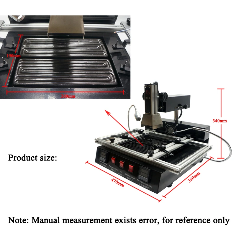 1900W IR Bga Machine LY M770 Rework Station Soldering 220V 2 Zones Manual Operation