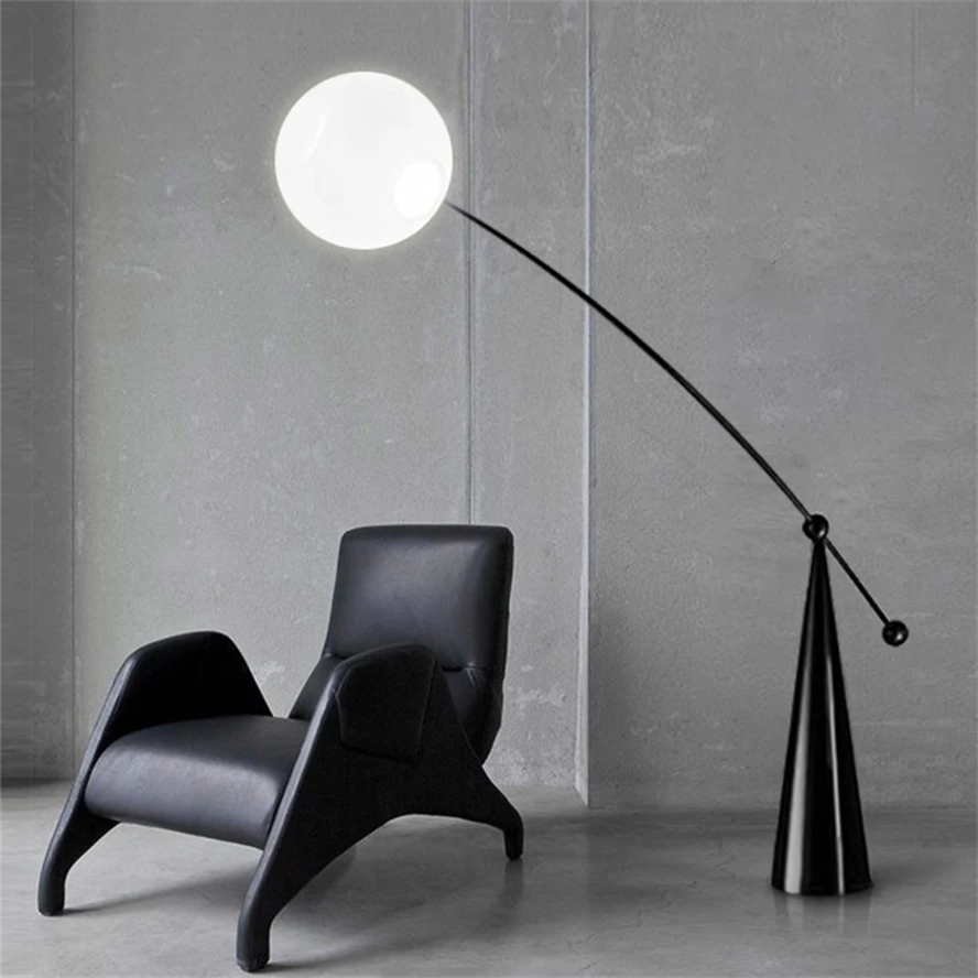 

Nordic Minimalist Floor Lamp Glass Shade Fishing Luminair for Living Room Bedroom Bedside Decor Standing Light LED Lights