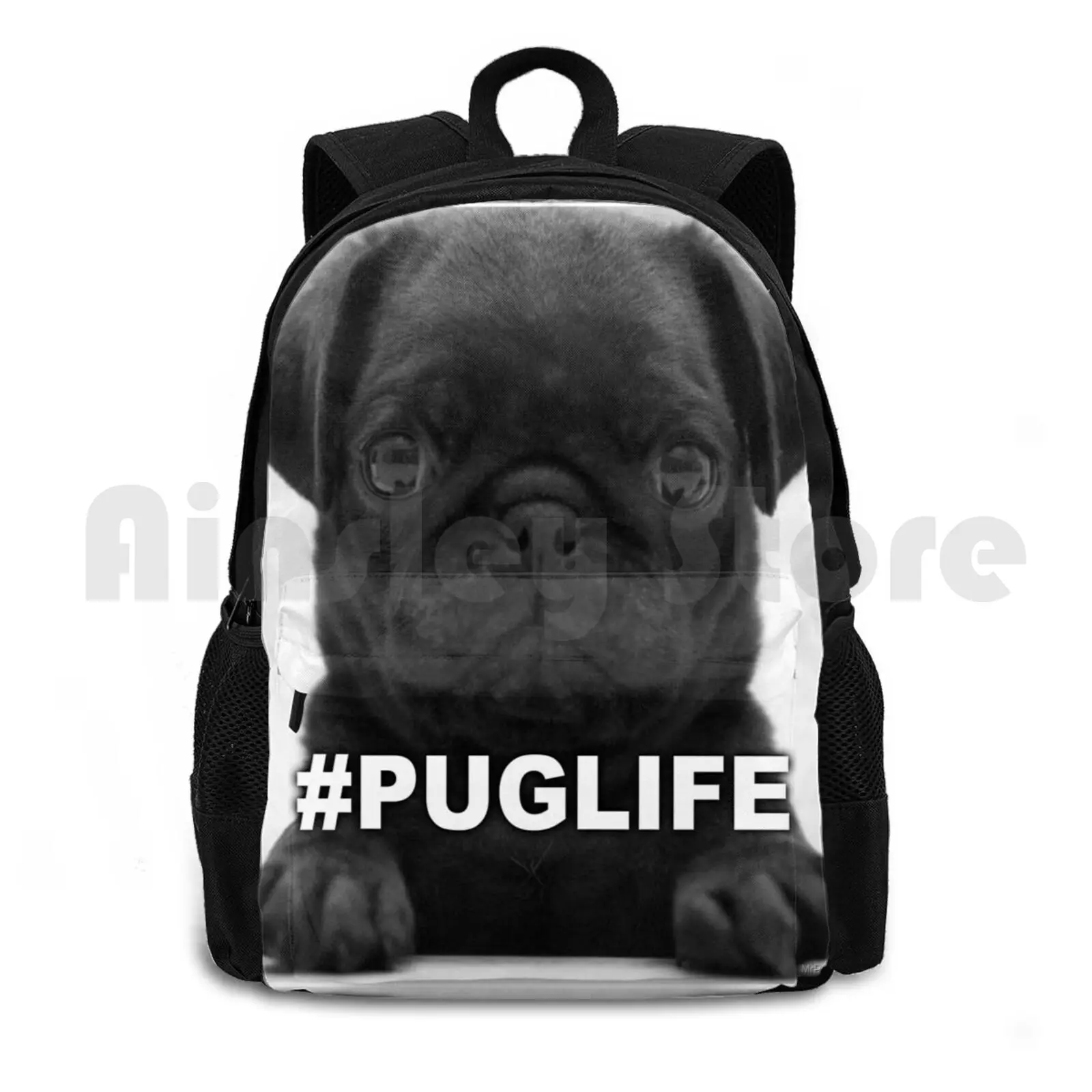 puglife Outdoor Hiking Backpack Waterproof Camping Travel Puglife Thuglife Pug Pugs Dog Dog Lover Comedy Funny Humour Awesome