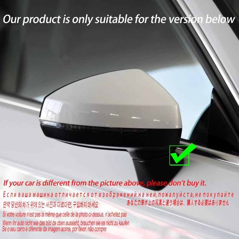 Cubiertas Para Espejos Retrovisores Audi A3/S3/RS3 8V 2013-2019 - Color Negro Brillante, Material ABS - Par Izquierdo Y Derecho