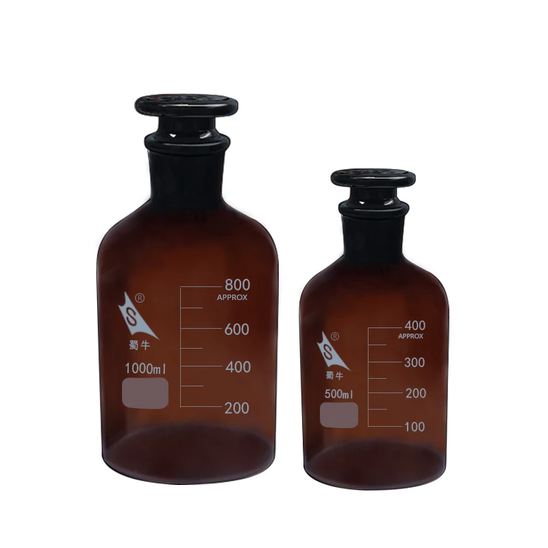 Labor Kleine Mund Braun Reagenz Flasche Neutral Material Matt Mund Kleine Mund Braun Reagenz Bottle60/125/250/500ml