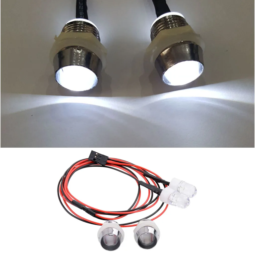 Controle remoto, kit de luzes 3-9v, farol dianteiro, para modelos de carro 1/5, 1/8, 1/10, 1/12, caminhão, led-2, 10mm