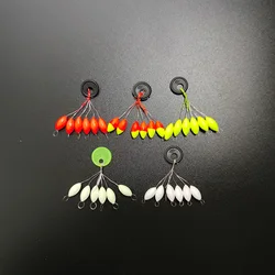 Galleggiante da pesca 30 pz/lotto oliva galleggiante a sette stelle L/M/S taglia rosso/giallo/bianco/galleggianti luminosi pesca notturna boe pesca alla carpa A475