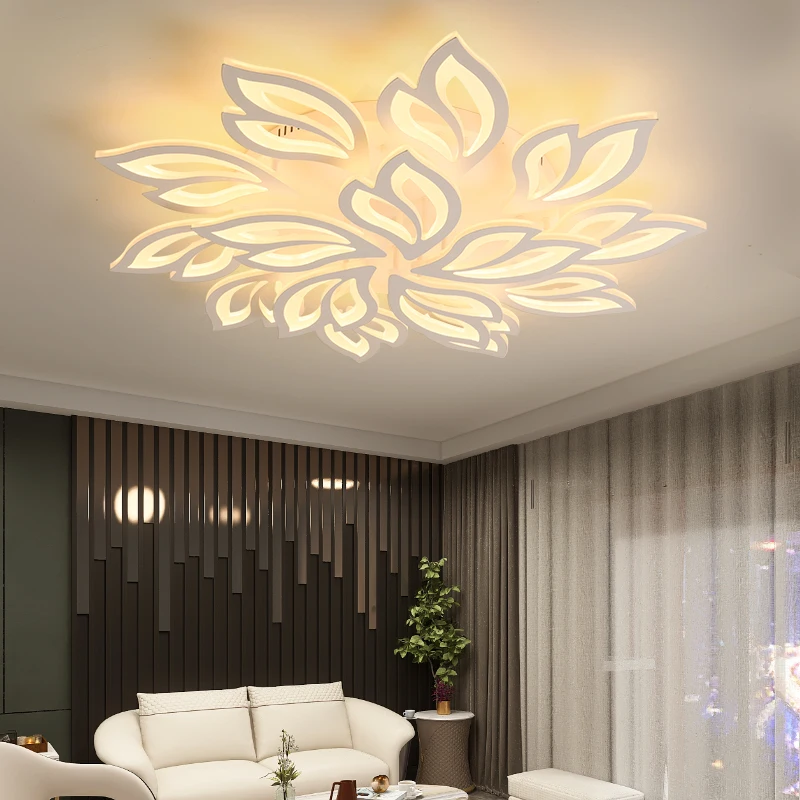 FANPINFANDO Modern Led Ceiling Chandeliers For Living Room Bedroom Led Chandeliers Black/White Kitchen Hanging Light Fixtures