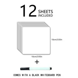 Removível Whiteboard adesivos com caneta, DIY, Dry Erase, Sticky Notes com uma caneta, 12pcs