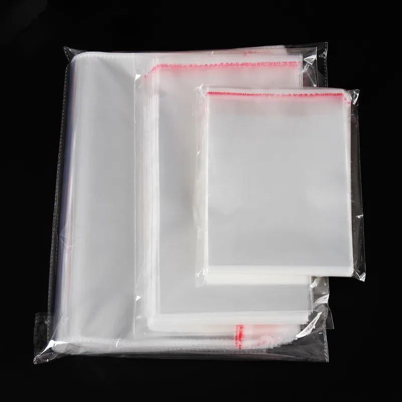 100pcs Width 31-50cm Width Large Clear OPP Adhesive Bags Transparent Poly Resealable Packaging Bag Self Plastic Gift Pouches