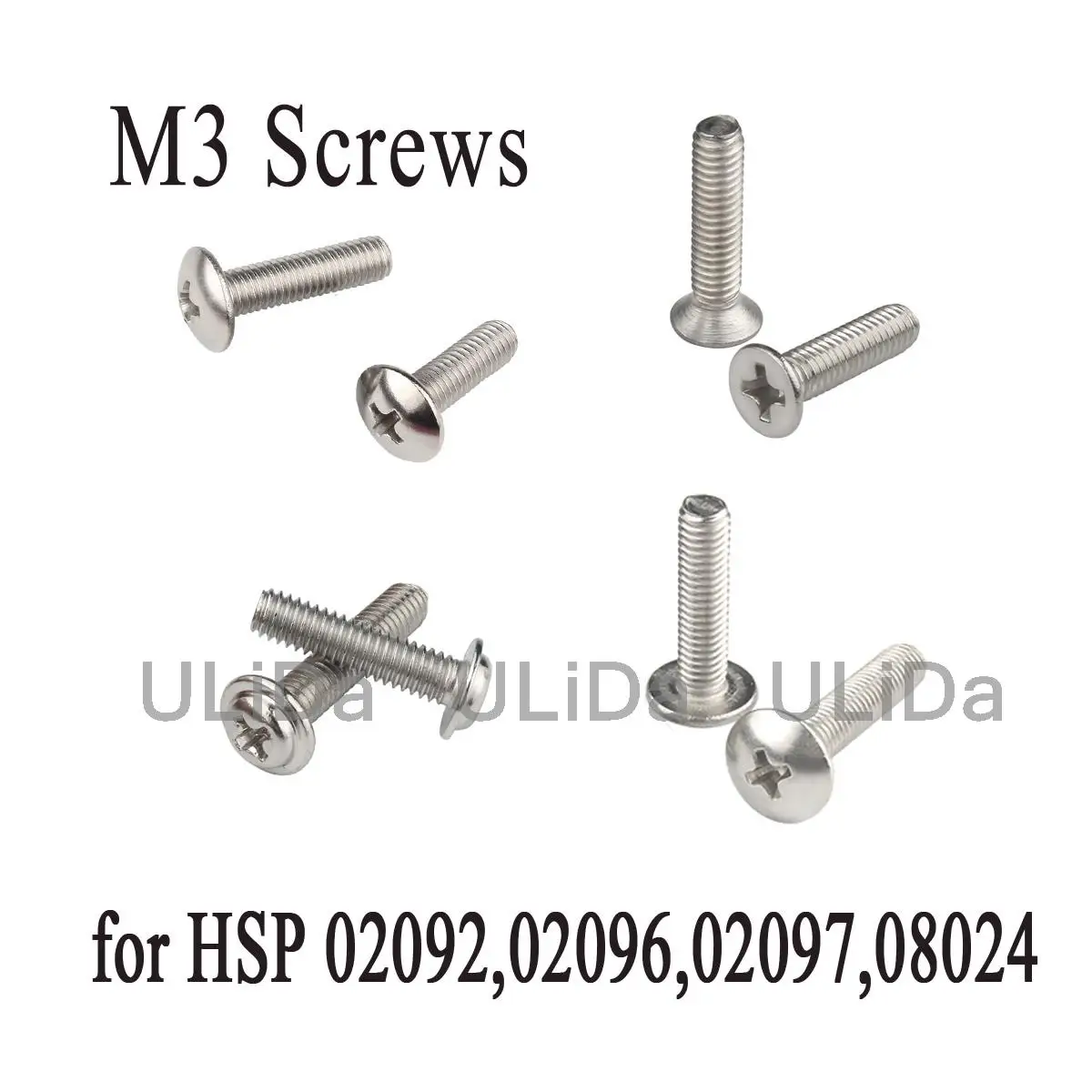 80Pcs HSP 1/10 Screws (02092.02096.02097.08024) Phillips for 94123 94111 94170 94107 carbon steel or 304 Stainless steel