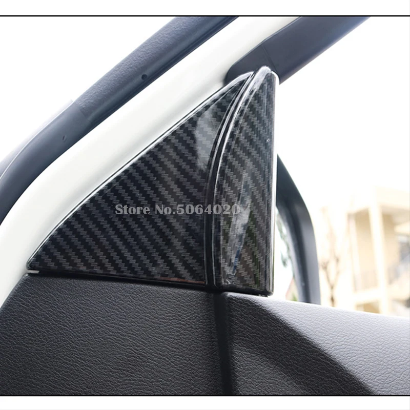 

For Nissan Navara NP300 2017 2018 2019 accessories ABS Carbon fibre Car interior A-pillar Speaker horn ring Cover Trim 2pcs