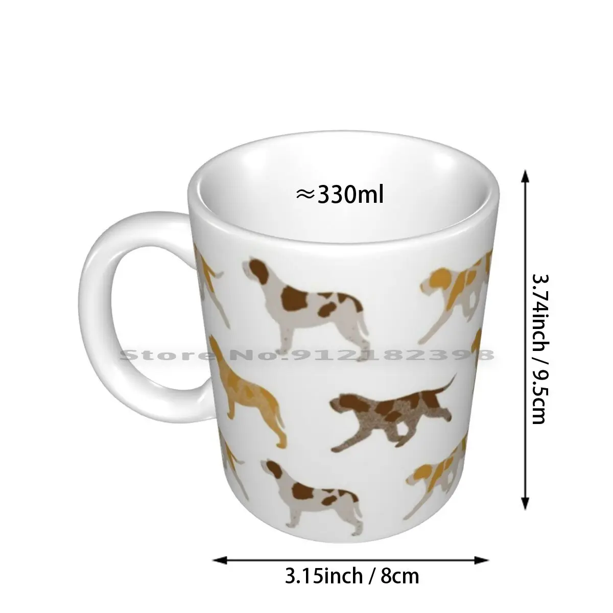 Italian Spinoni Ceramic Mugs Coffee Cups Milk Tea Mug Italian Spinone Spinone Spinone Italiano Spinoni Dog Silhouette Trotting