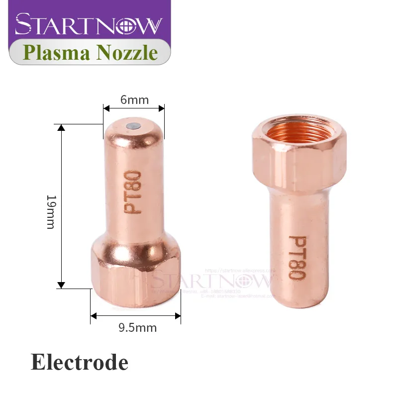 Startnow 5 Sets PT80 Plasma Consumables For PT 80 PTM80 Plasma Cutting Nozzle Electrode Torch Caliber 1.0/1.1/1.2/1.3mm