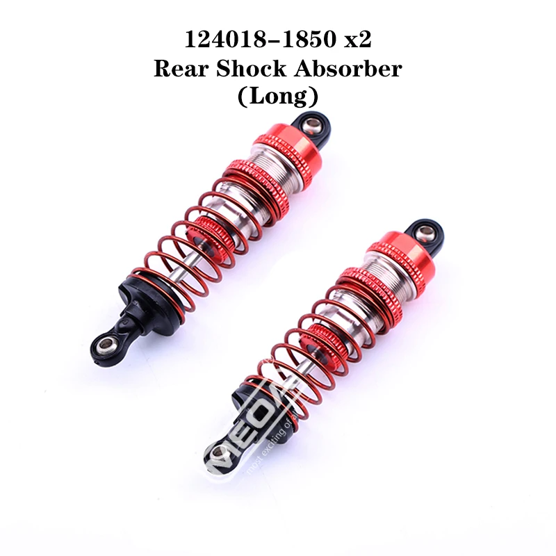 

WLtoys RC Car Spare Parts 4WD 124018-1850 Red Metal Rear Shock Absorber Long Set 1/12 Original Accessories