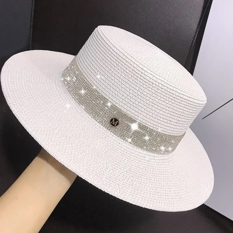 Net celebrity sun-shading flat straw hat women summer fedora hat travel on the beach and beach vacation sunscreen hat панама