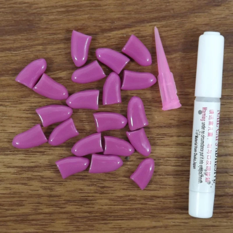 20PCS Soft Cat Dog Nail Caps Cat Nail Cover Pet Silicon Nail Protector With Free Glue And Applictor Size XS S M L