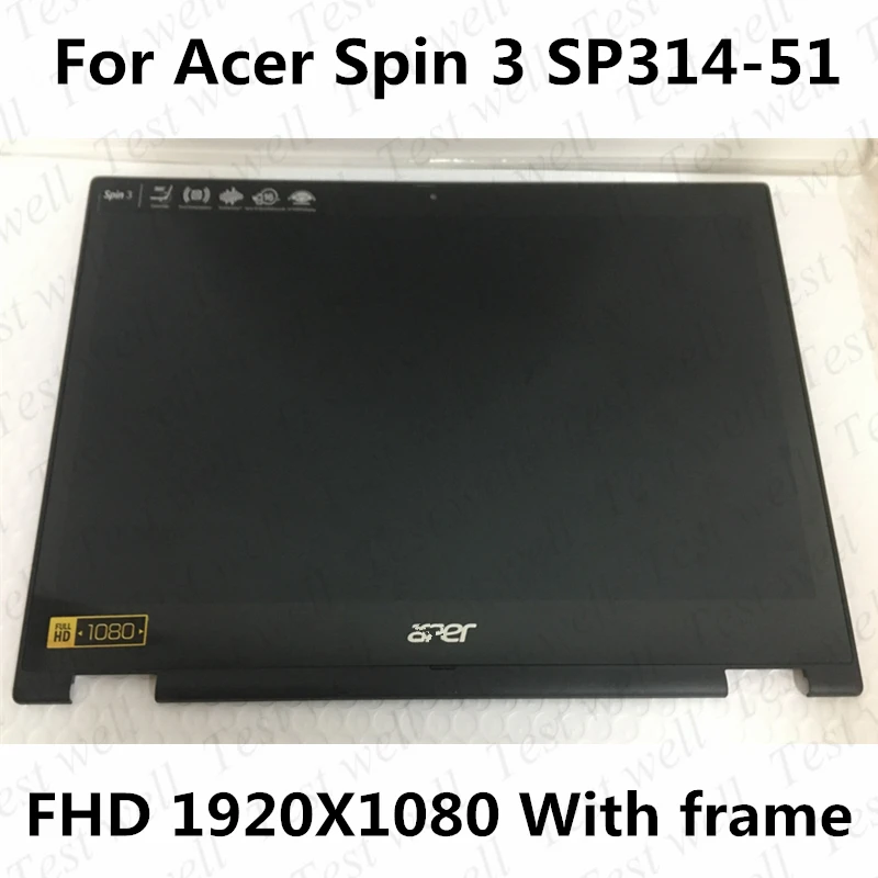 14 inch replace For Acer Spin 3 SP314-51 sp314-52 Laptop Touch Digitizer N17W5 LCD Screen Display Assembly With Frame 1920*1080