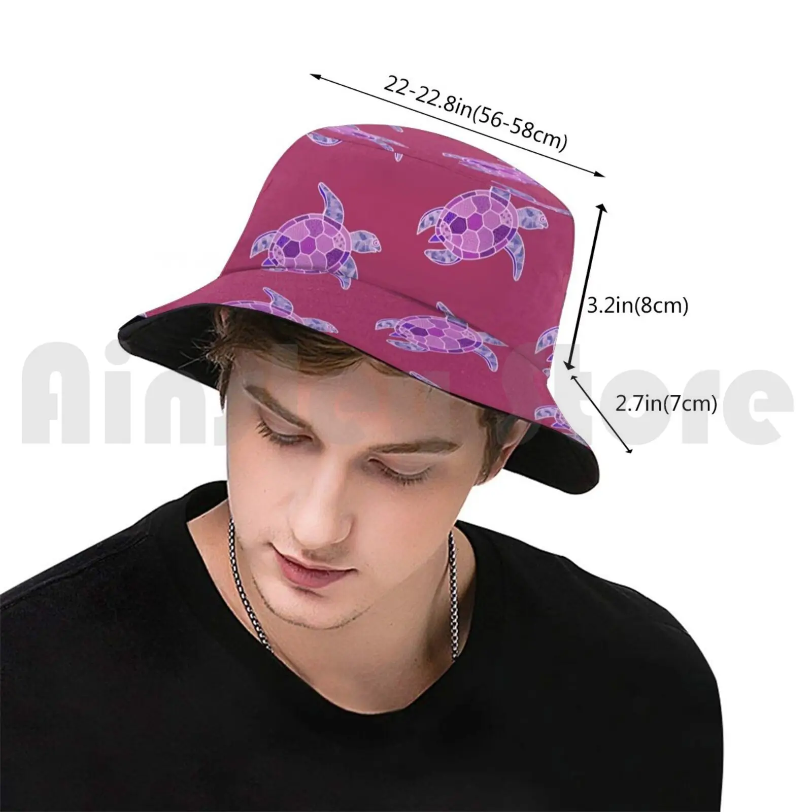 Turtle Aesthetic 3 Sun Hat Foldable UV Protection Water Turtle Aesthetic Hand Drawn Purple Laptop Teen Cheap Case