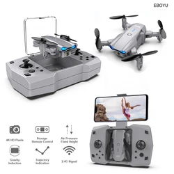 EBOYU KY906 Foldable Mini RC Drone WiFi FPV 4K HD Camera Gift Portable Pocket RC Quadcopter Altitude Hold Return Home for Kids