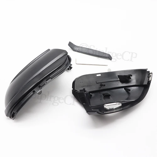 Imagen 2 del producto Para Volkswagen VW Scirocco Passat Eos CC Beetle Jetta cubierta negra indicador de espejo lateral señal de giro dinámica luz LED