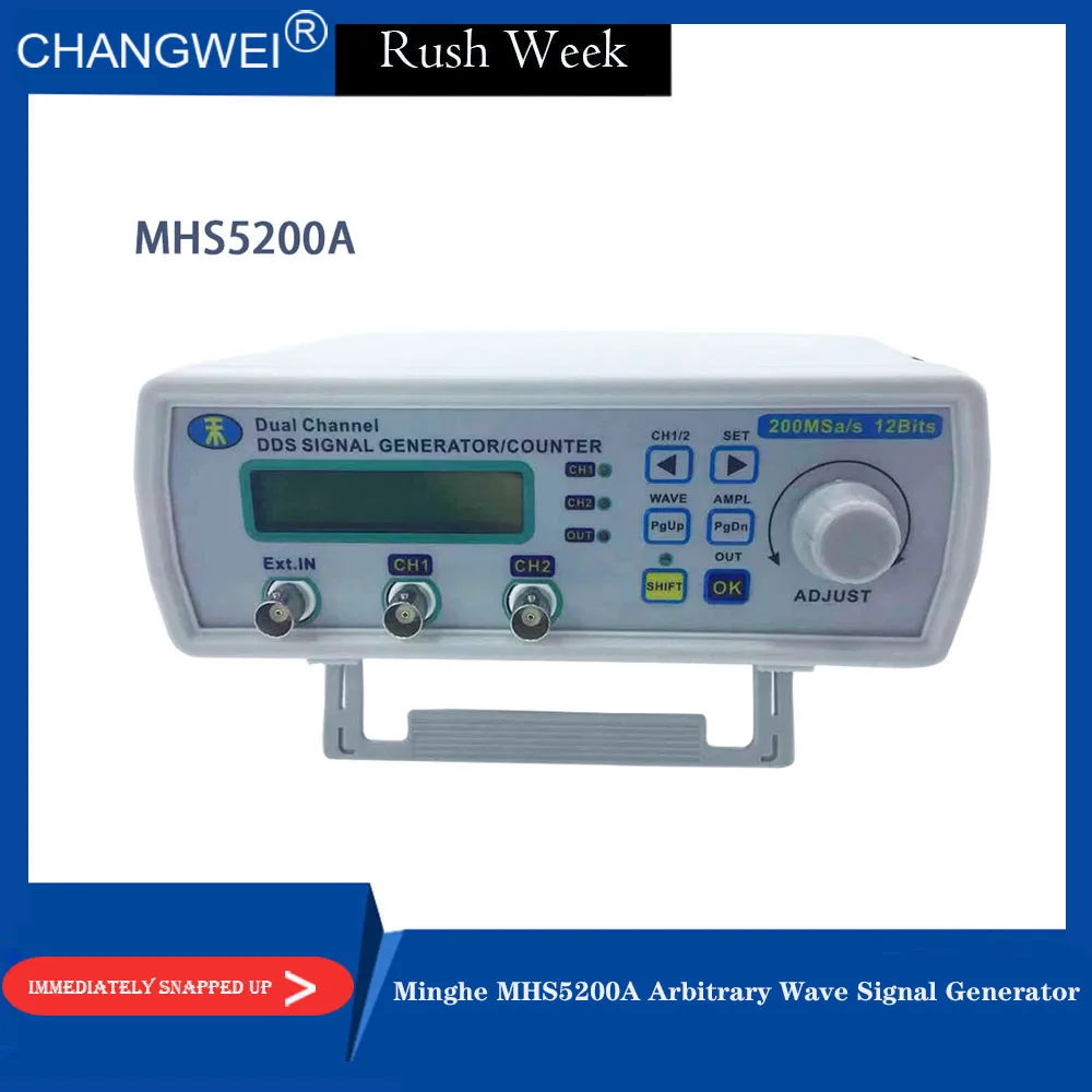 Minghe MHS5200A full digital control DDS dual channel function arbitrary wave signal source generator frequency counter counting