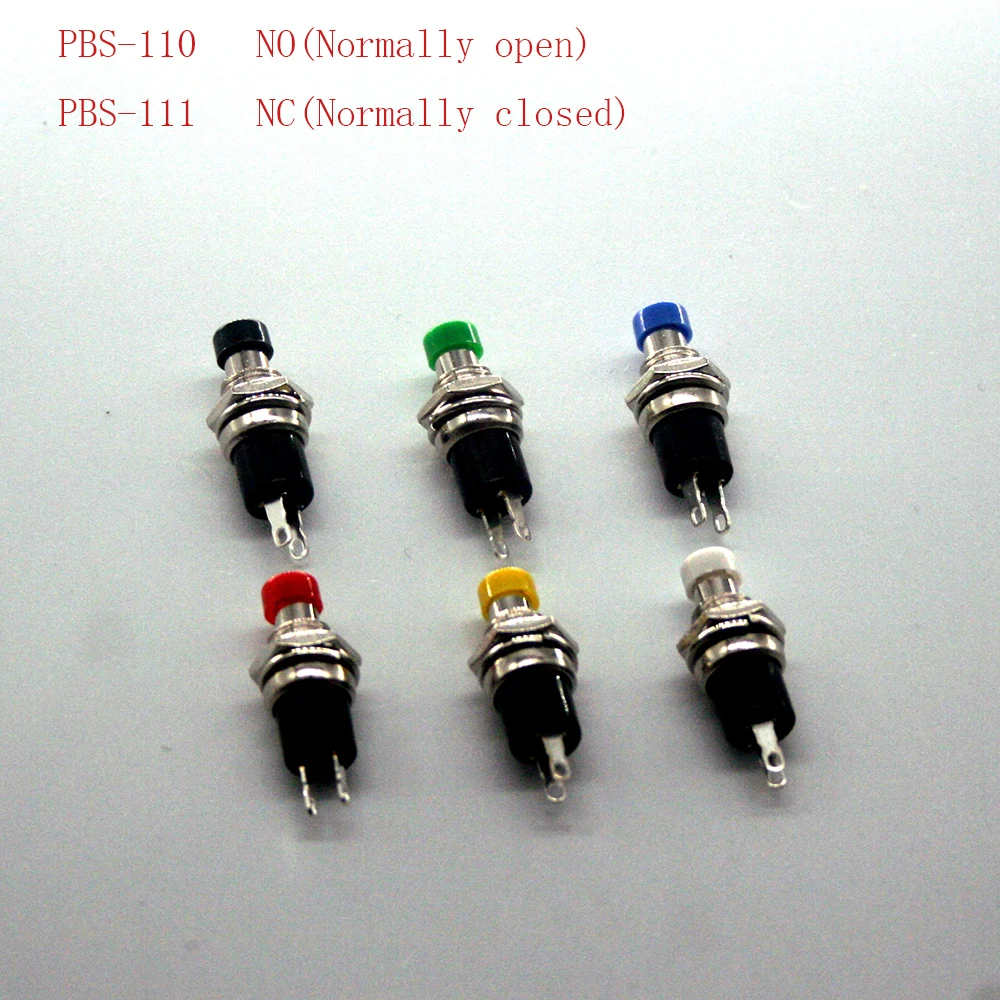 

6Pcs PBS-110 -111 7MM Momentary Push Button Switch Press The Reset Switch ON OFF Button Micro Switch Normally Open closed NO/NC
