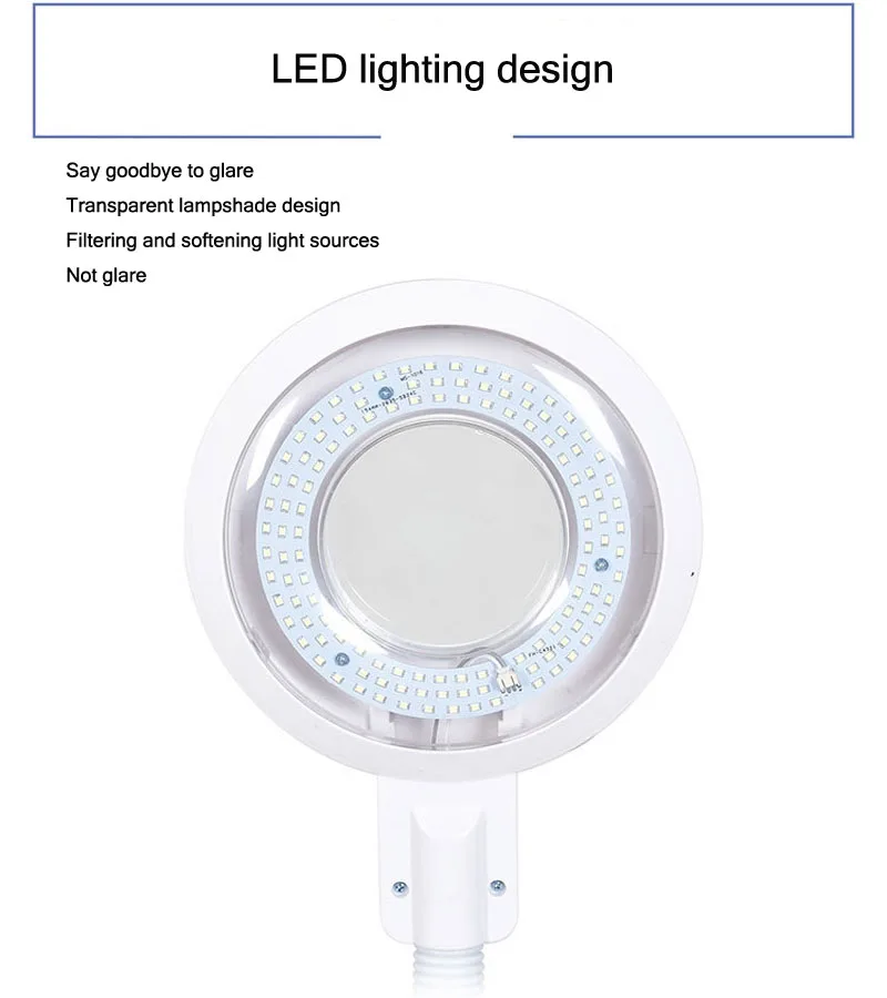Tocco 16x LED ruota mobile lente d'ingrandimento lampada trucco tatuaggio lente d'ingrandimento lente d'ingrandimento fredda luce facciale cura della pelle strumento di bellezza del chiodo