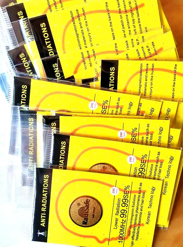 mobile phone sticker realy work shiled 99.8%24K-Gold Radi Safe anti radiation sticker 100pcs/lot