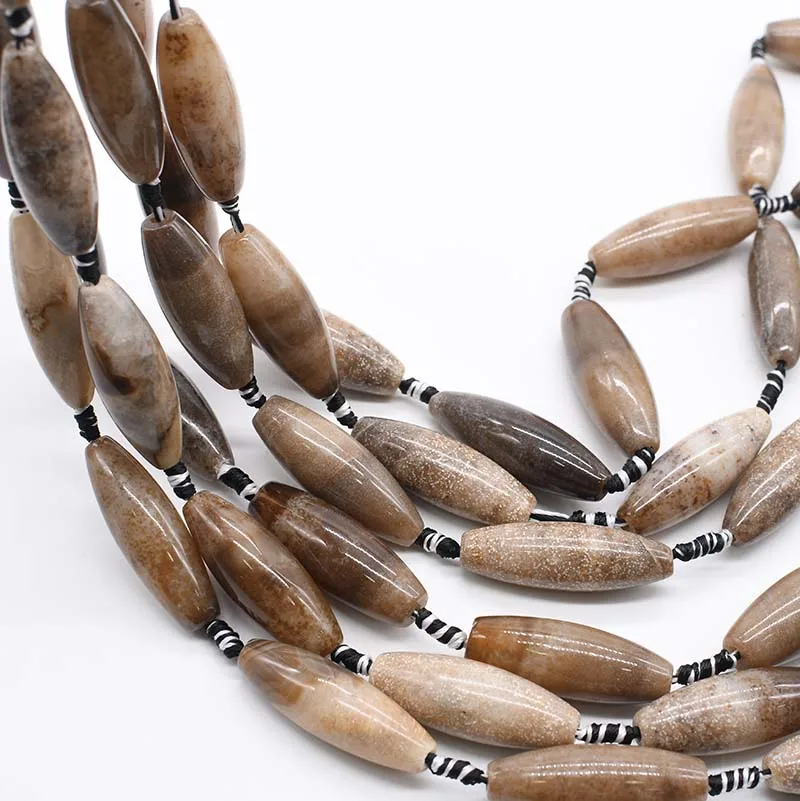 1 strands/lot Natural Oval  Brown Agate  Loose Beads For DIY Bracelet Necklace Jewelry Making Strand 15\