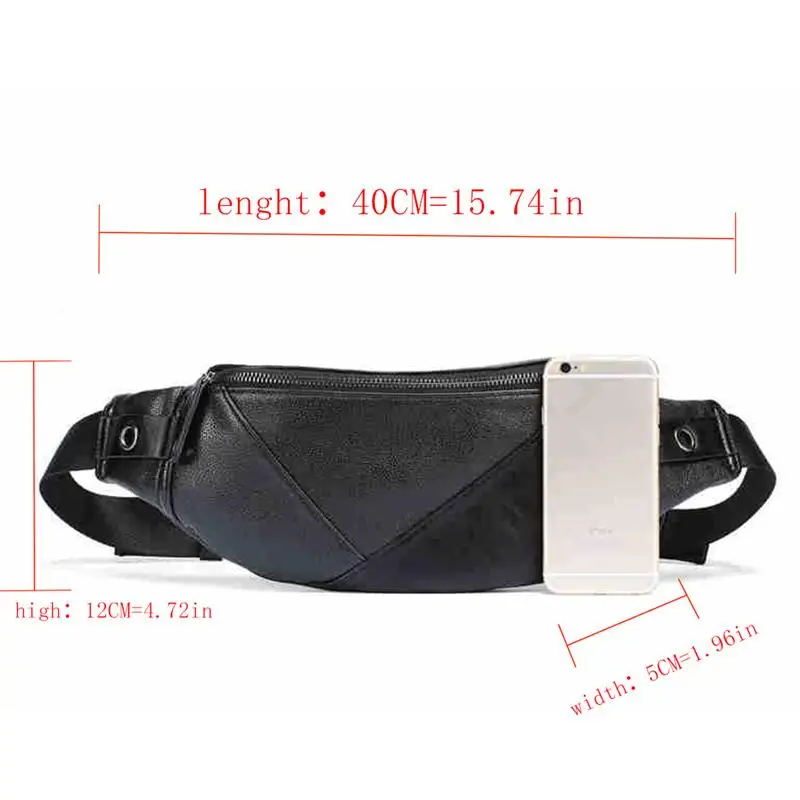 Leather Waist Bag men Waist Pack Waist Bag Pack Belt Bag Men Chain Waist Bag Chest Bags Sling Bags  For Phone Pouch Bolso