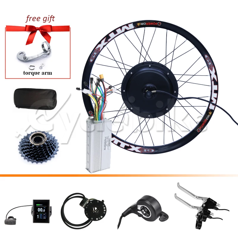 

E Bike Back Kit 1500W 36/48V 35A KT controller Electric Bike 135mm Electric Bicycle Conversion Kits For 20" 24" 26" 700C 28" 29"