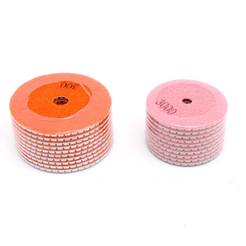 Almofada de polimento de diamante úmida e seca, discos flexíveis de moagem, pedra de mármore de granito, 2PCs, 3 em, 4 em
