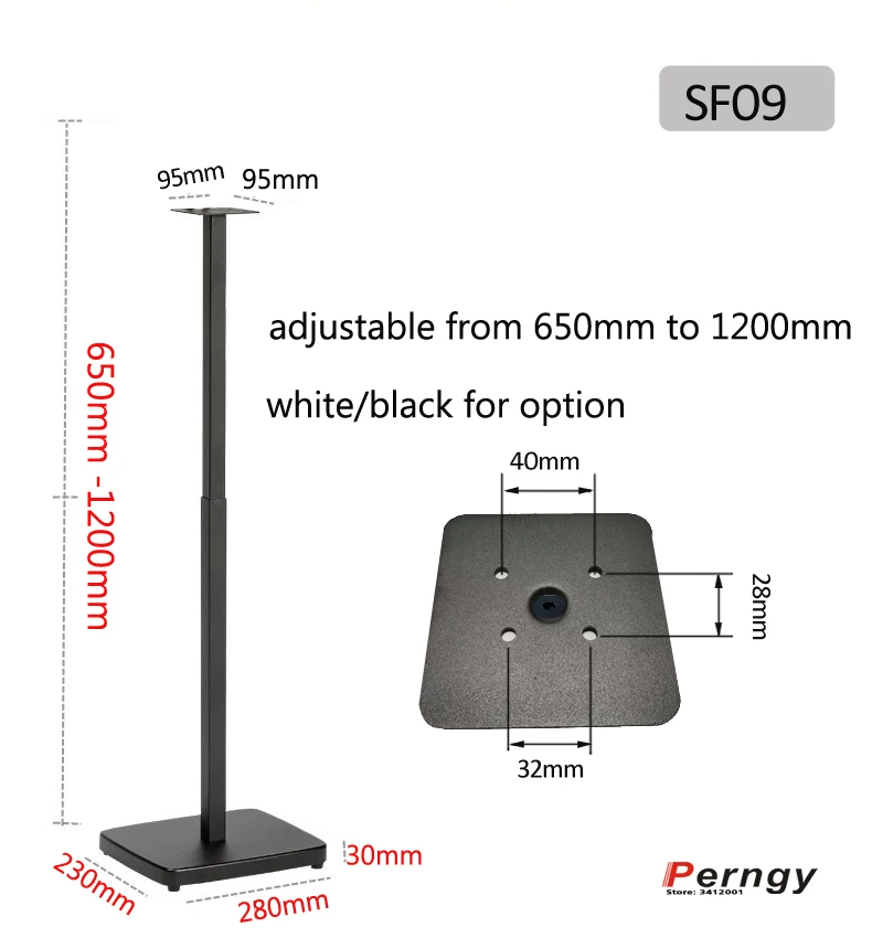 (1 pair=2pcs) SF08 65cm-125cm Adjust Surround Sound Speaker Display Stand Floor 9500S Q90R Q950R Q950A RT5 Z9R Sonos Play 1 / 3
