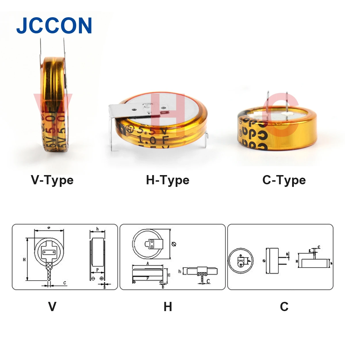 5.5V Super Farah Capacitor Taiwan CDA Super Capacitor Vehicle Traveling Data Double Layer Capacitor Recorder CVH-Type