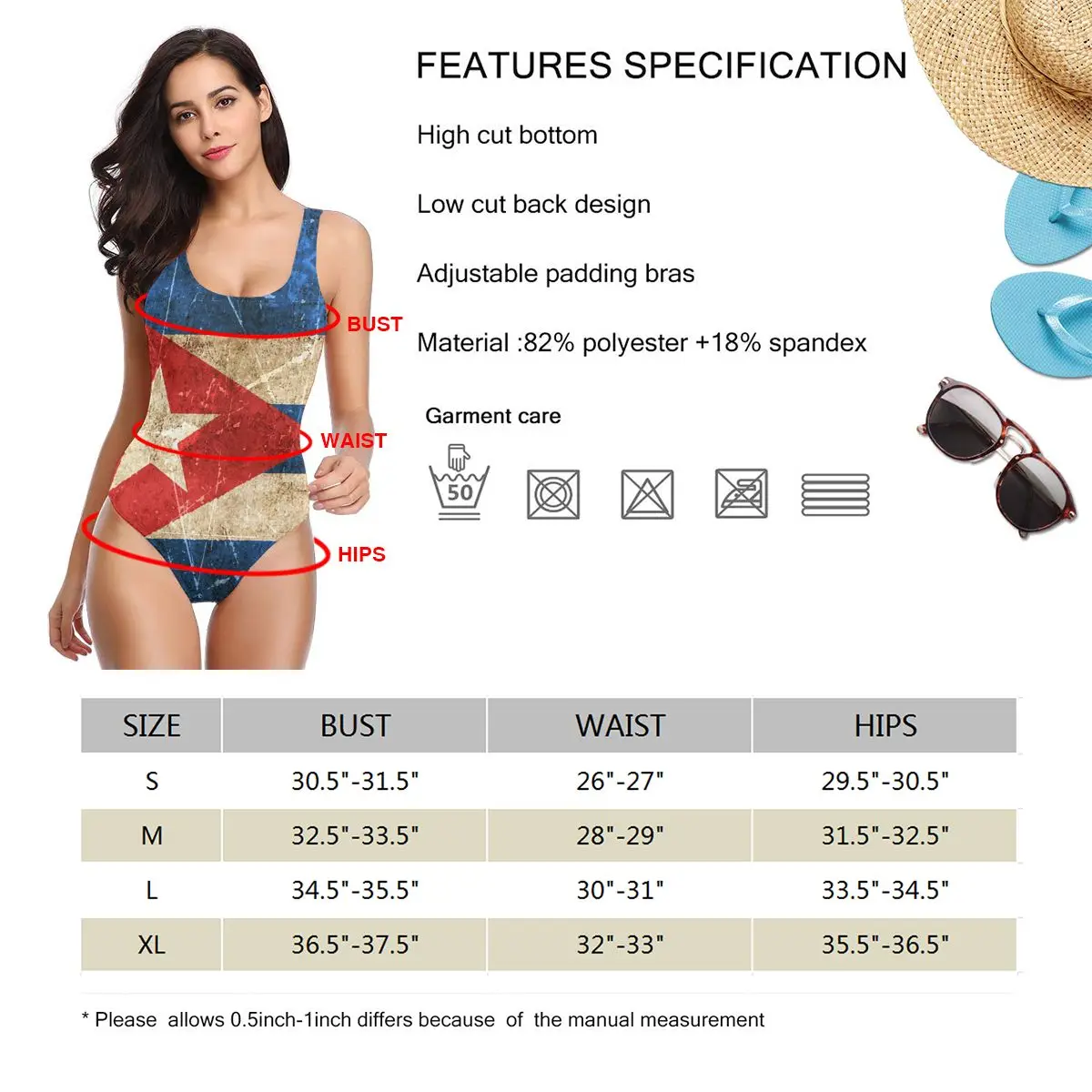 Vintage Aged And Scratched Cuban Flag sexy Bikinis Women Swimsuit Low Waist quick drying Women training Beach wear M3