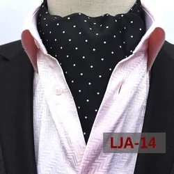 Linbaiway Luxury Men's Ascot Tie Paisley Floral Jacquard Woven Silk Tie Self Cravat Necktie Neckerchief Shirt Cravat Custom Logo