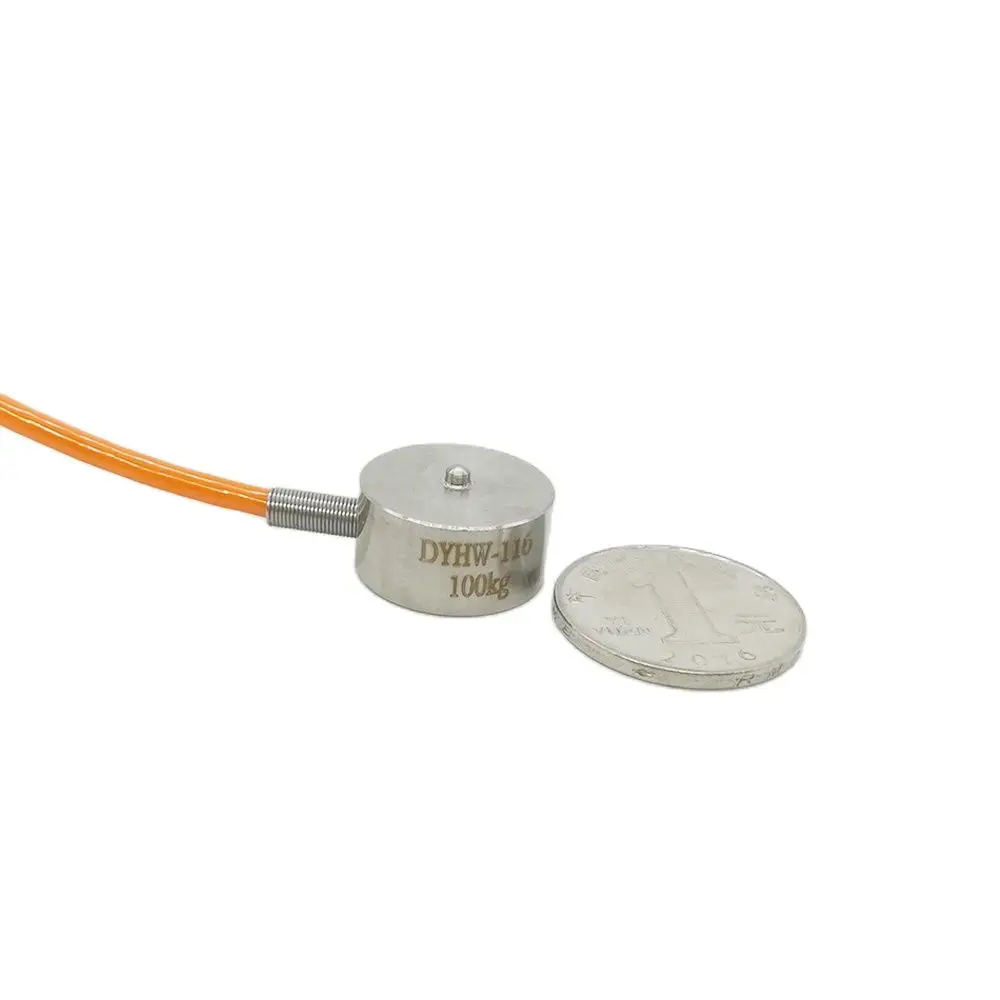 Imagem -02 - Sensor de Peso Pequeno para Compressão 10 20 30 50 100 200 300 500 1000 kg Ton Botão de Célula de Carga Pequena Sensor de Peso