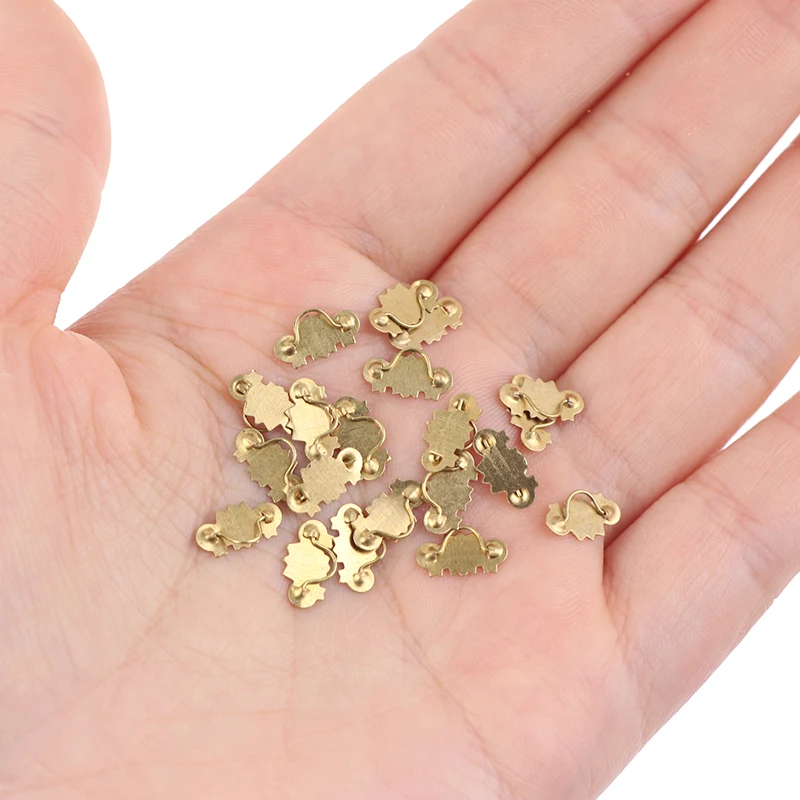 20pcs 1/12 Hardware Golden Metal Drawer Handle Pulls Toys Dollhouse Miniature Furniture For Children Kids Doll House Accessories