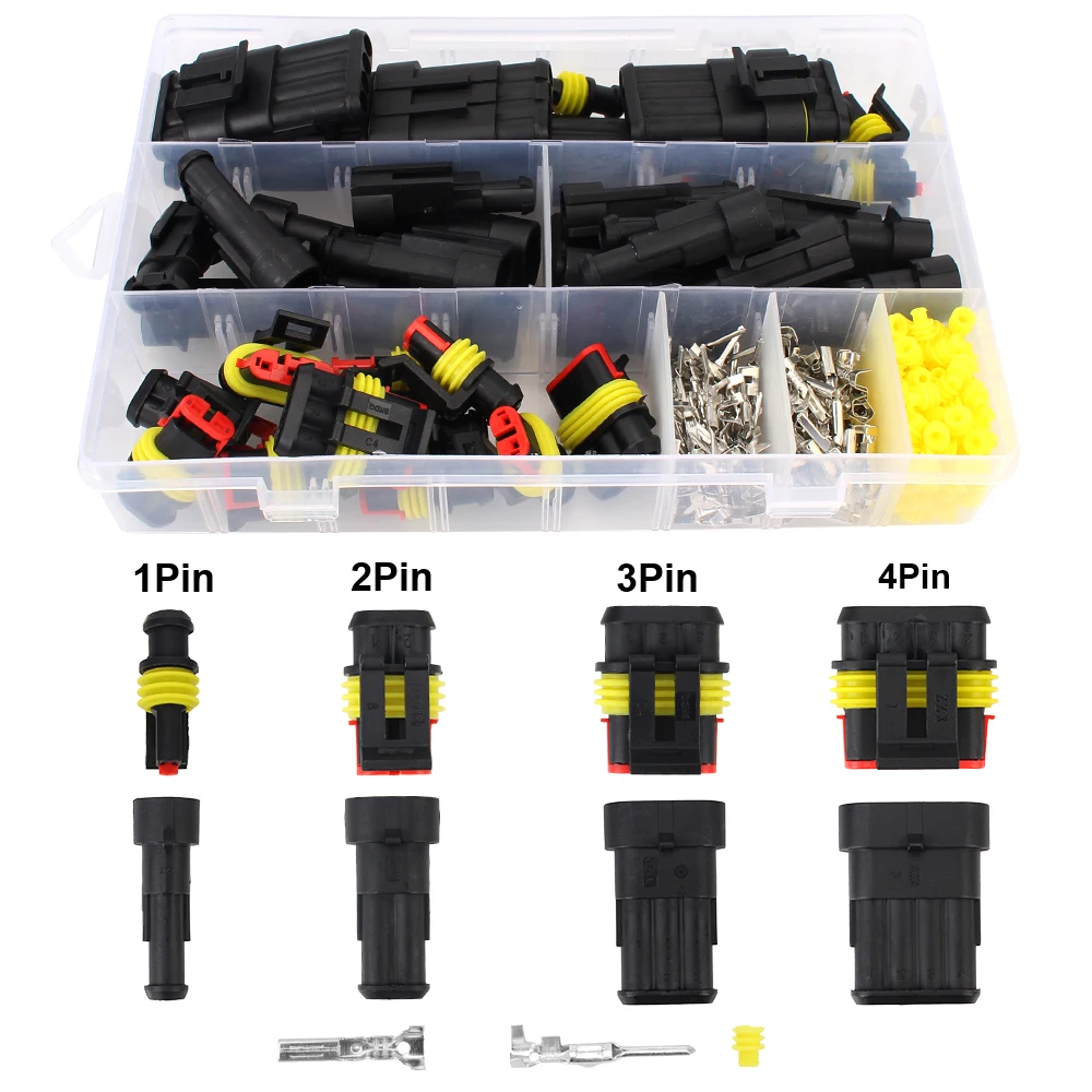 

1-4 Pin Plug Car Wiring for Car Motorcycle Yacht Automotive Solder Wire Electrical Wire Connectors Kit Auto Seal Socket